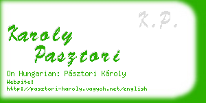 karoly pasztori business card