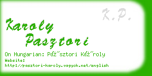 karoly pasztori business card